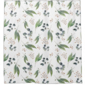 ユーカリの葉緑葉ガムの花 シャワーカーテン (正面)