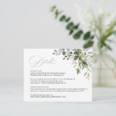 ユーカリの葉 ウェディング 詳細カード 招待状 (スタンド正面)
