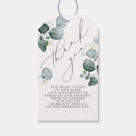 ユーカリの葉 エレガントなグリーン サンクス ギフトタグ