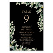 ユーカリの葉 エレガントなテーブルカード テーブルナンバー (正面)