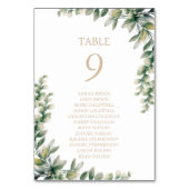 ユーカリの葉 エレガントなテーブルカード テーブルナンバー (正面)