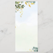 ユーカリの葉 グリーン ゴールド エレガント メニュー (裏面)