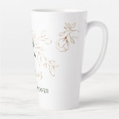 ユーカリの葉 ゴールド フラワーのブライダルシャワー カフェラテマグ (右)