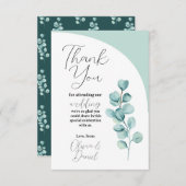 ユーカリの葉 サンクス ウェディング ミント サンキューカード (正面/裏面)