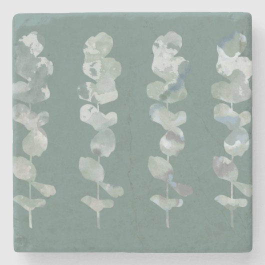 ユーカリの葉 ストーンコースター (正面)