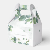 ユーカリの葉 ボタニカルグリーンの花嫁のシャワー フェイバーボックス (裏面サイド)