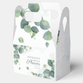 ユーカリの葉 ボタニカルグリーンの花嫁のシャワー フェイバーボックス (オープン)