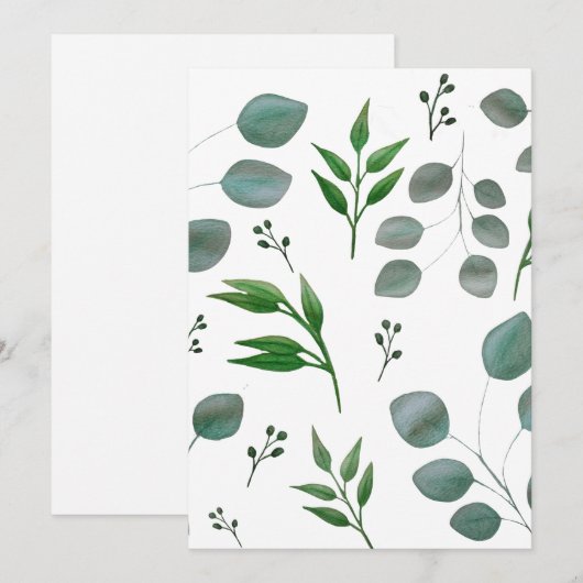 ユーカリの葉 招待状 (正面/裏面)