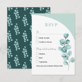 ユーカリの葉 緑 RSVP カード 結婚式