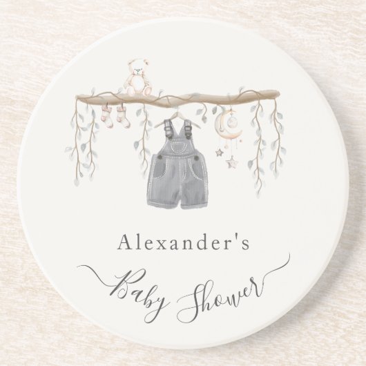 ユーカリの赤ちゃんシャワーの少年服だ コースター (正面)