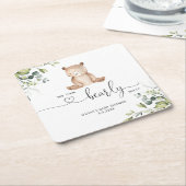 ユーカリの赤ちゃんシャワーを心待ちにできるよ スクエアペーパーコースター (アングル)