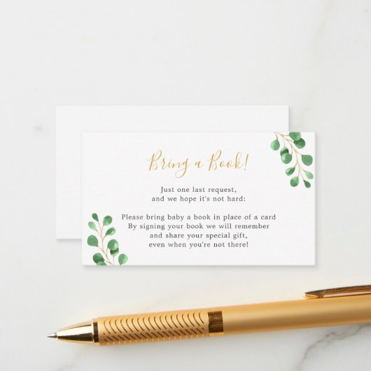 ユーカリの赤ちゃんシャワーを持って来る エンクロージャーカード (正面/裏面インサイチュ)