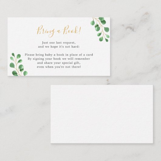 ユーカリの赤ちゃんシャワーを持って来る エンクロージャーカード (正面/裏面)