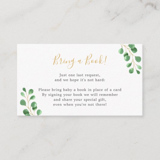 ユーカリの赤ちゃんシャワーを持って来る エンクロージャーカード (正面)