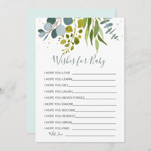 ユーカリの赤ちゃんシャワーゲーム招待状 招待状 (正面/裏面)