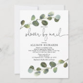 ユーカリの赤ちゃんモダンシャワーでシャワー 招待状 (正面)