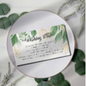 ユーカリの金ゴールドの葉が~を願結婚う エンクロージャーカード