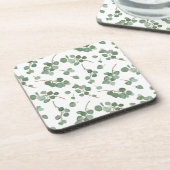 ユーカリの1ドル銀貨の木の群葉パターン コースター (左側)