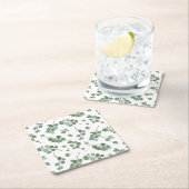 ユーカリの1ドル銀貨の木の群葉パターン スクエアペーパーコースター (インサイチュ)