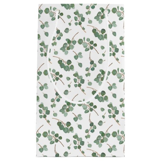 ユーカリの1ドル銀貨の木の群葉パターン スモールペーパーバッグ (正面)