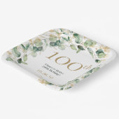 ユーカリの100歳の誕生日 ペーパープレート (傾斜あり)