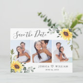 ユーカリの3写真水色ヒマワ結婚リ セーブザデート (スタンド正面)