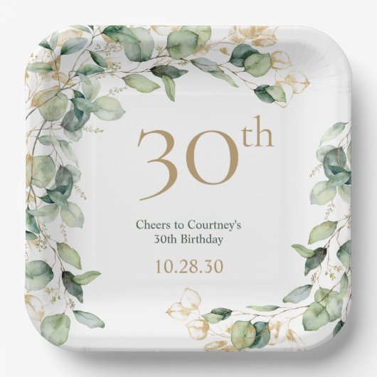 ユーカリの30歳の誕生日 ペーパープレート (正面)