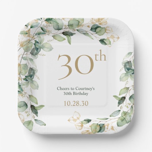 ユーカリの30歳の誕生日 ペーパープレート (正面)