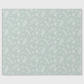 ユーカリはティール(緑がかった色)に緑ベージュ中立watercoを去ります ラッピングペーパー (フラット)