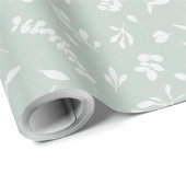 ユーカリはティール(緑がかった色)に緑ベージュ中立watercoを去ります ラッピングペーパー (ロールコーナー)