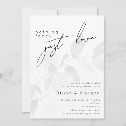 ユーカリはファンシー何も愛の台本結婚の 招待状 (正面)