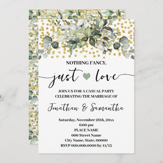 ユーカリはファンシー何も愛の駆け落ち 招待状 (正面/裏面)