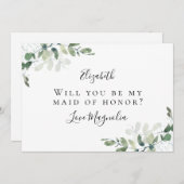 ユーカリは私のメイド・オブ・オーナー（花嫁付き添い人）か？カード 招待状 (正面/裏面)