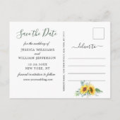 ユーカリひまわり写真 ウェディング セーブ・ザ・デート 案内ポストカード (裏面)