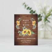 ユーカリひまわり写真 ウェディング セーブ・ザ・デート 案内ポストカード (スタンド正面)