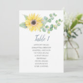 ユーカリひまわり結婚のシーティングテーブルプラン 招待状 (スタンド正面)