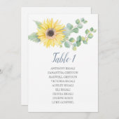 ユーカリひまわり結婚のシーティングテーブルプラン 招待状 (正面/裏面)