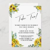 ユーカリひまわり結婚延期のテイク2 招待状 (正面/裏面)