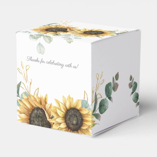 ユーカリひまわり花スクリプト ブライダルシャワー フェイバーボックス (裏面サイド)