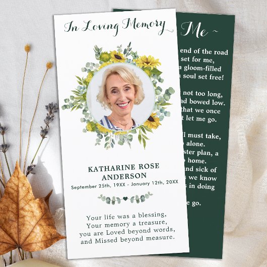 ユーカリひまわり記念写真葬儀祈りの言葉