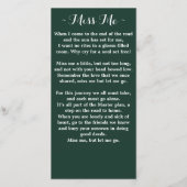 ユーカリひまわり記念葬式祈りの言葉カード サンキューカード (裏面)