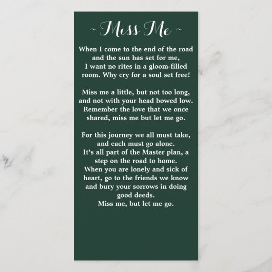 ユーカリひまわり記念葬式祈りの言葉カード サンキューカード (裏面)