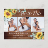 ユーカリひまわり3 PHOTOウェディング日付を保存 案内ポストカード (正面)