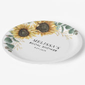 ユーカリひまわり ブライダルシャワー ペーパープレート (アングル)