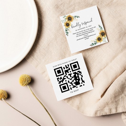 ユーカリひまわりQRコード結婚のウェブサイトRSVP