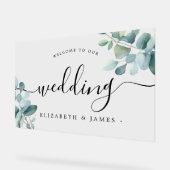 ユーカリへようこそ結婚我々のアクリル標識 アクリルサイン (傾斜)