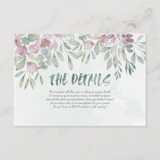 ユーカリほこりっぽい青い水の色グリーンリー エンクロージャーカード (正面)