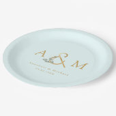 ユーカリアンパサンド結婚の箱 ペーパープレート (アングル)