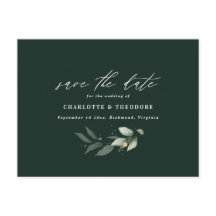 ユーカリエレガントな結婚式の植物日付を保存