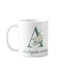 ユーカリエレガントカリおよびバラカスタムイニシャルA